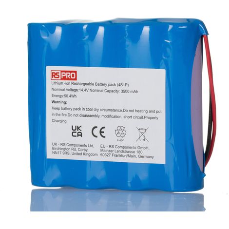 Bloc batterie rechargeable RS PRO 14.4V Lithium-Ion 3.5Ah 18650 x 4 ( Prix pour 1 )