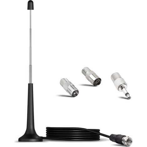 Antenne Radio FM Dab Dab+ Intérieur avec Amplification du Signal 75 Ohm Antenne Chaine HiFi Amplifiée 3M Base[S289] (1/5)