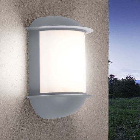 Lampada da parete esterna Lampada da parete giardino terrazza luce esterna, fusione di alluminio argento, 1x LED 7W 550Lm, LxAxH 16x22x10 cm, EGLO 78059