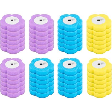 Lot de 48 têtes de rechange jetables pour brosse WC avec détergent, tête de brosse soluble pour salle de bain, toilettes, lavabo, baignoire (1/5)