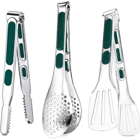 Pinze da cucina in acciaio inox, 3 pezzi, lunghezza 23 cm (9 pollici) (1/5)