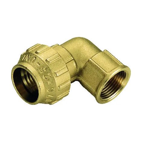 Tiemme - Raccordo Curvo/Gomito Femmina 3/4" Ø25 Polietilene Ottone