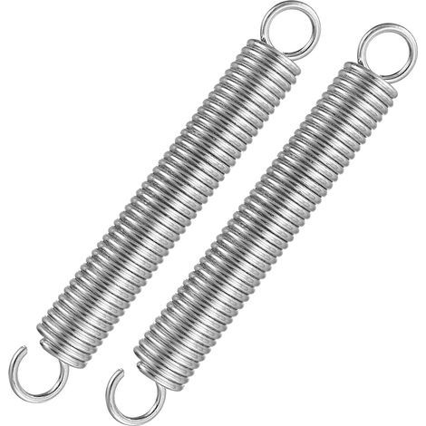 2-Piece Assortment of Tension Springs, 190mm Carbon Steel Compression and Pressure Springs with Double Hook, Wire Diameter 35mm/OD 25mm (1/5)