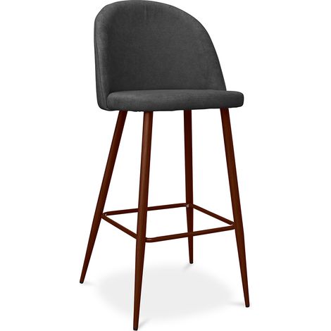 Polsterhocker aus Stoff - Skandinavisches Design - 76cm - Evelyne Dunkelgrau