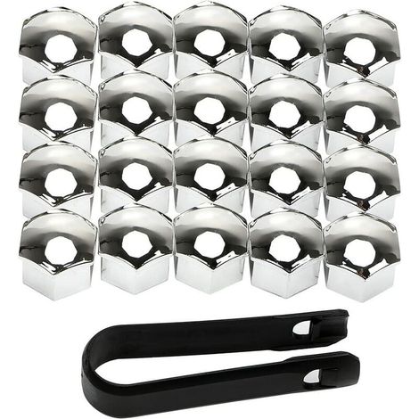 Couvercle Pour Ecrou De Roue - Diamètre Intérieur 17 mm - Couleur Argent - Lot De 20 Pièces (1/5)