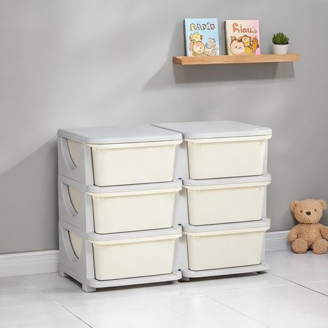 Tour de rangement enfant 6 tiroirs plastique PP 75 cm en PP (1/5)