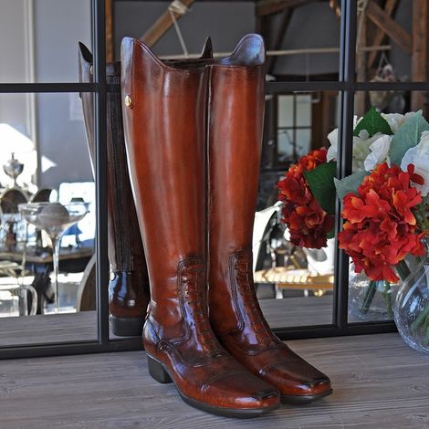 Porte parapluie bottes cavalier résine 49x21x30cm (1/5)