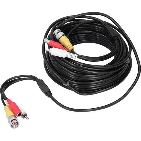 Câble Vidéo Audio Alimentation 3-en-1 BNC RCA DC pour Système de Surveillance CCTV (10m)
