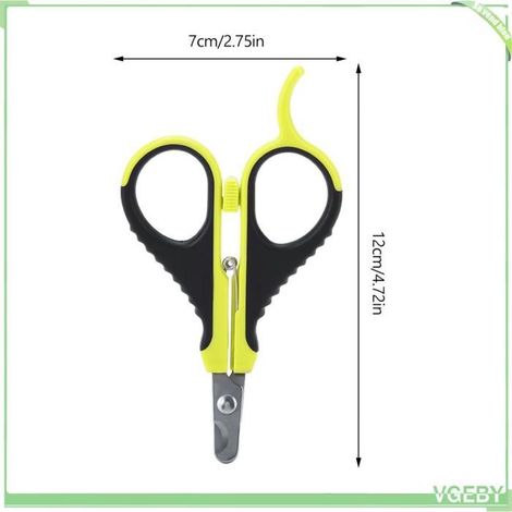 Coupe-ongles pour animaux - FAFEICY - à ressort - Plastique+métal - Tête en arc sécurisée - Jaune (1/5)