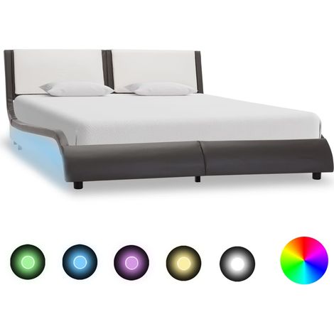 Struttura letto con LED senza materasso grigio e bianco 120x190 cm vidaXL (1/5)