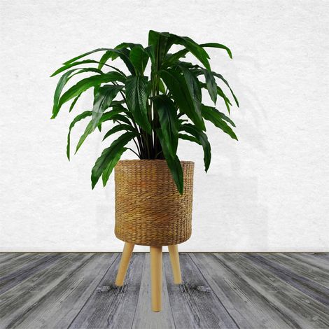 Rattan Effect Composite Planter with Stand (1/4)