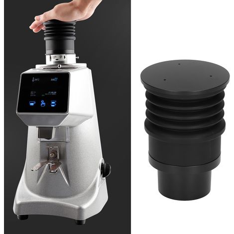 Reinigungsaufsatz für Kaffeemühlen: Ausblasbarer Bohnenbehälter mit Silikonring für Innendurchmesser 52–70 mmFarbe: Aluminiumgrau Material: Legierung + Silikon (1/5)