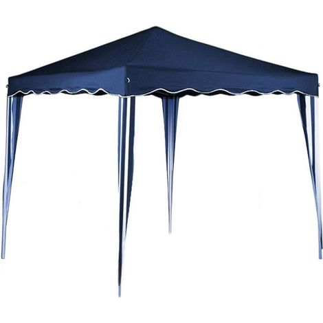 Tonnelle de Jardin Tente Pliante Auvent Pliable Imperméable Protection du Soleil UV 50+ Sac de Transport Inclus Facile à Installer Hauteur Réglable 3x3m (Bleu) (1/5)