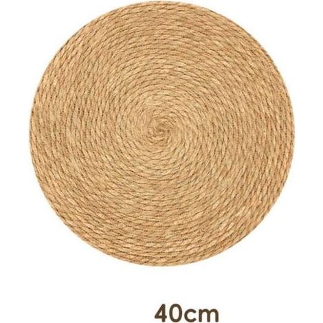 Kaelt - Elle – Tapis jute résistant aux intempéries – 40 cm rond – Pour terrasses et jardins – Résistant aux UV et à l'usure (1/4)