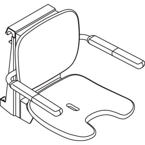 HEWI 802.51.13860 Siège suspendu Premium, aperçu schématique (1/2)