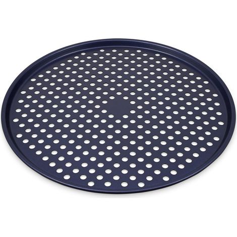 Plaque à Pizza Rond Antiadhésive 36cm Acier Carbone Bleu Foncé Plaque à Pizza Surgelée Durable Pour Four Grille de Cuisson Passe au Lave-Vaisselle (1/5)