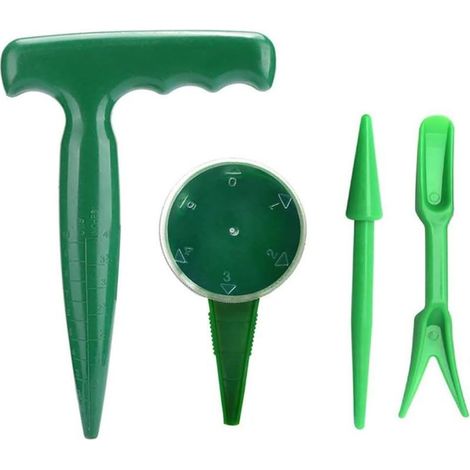 Lot de 4 distributeurs de graines réglables à main, plantoirs et perforateurs de trous plus larges, outils de jardinage à main (1/4)