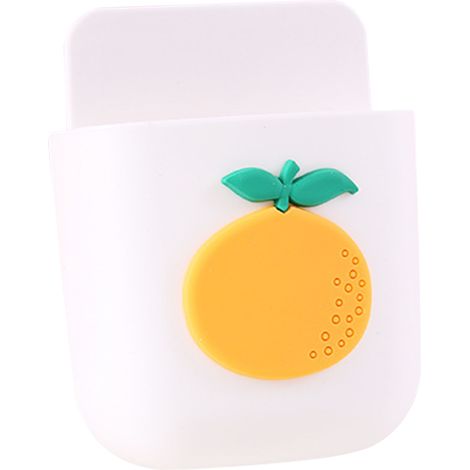 Boîte de Rangement Murale Amusante pour Téléphone - Déco Maison Motif Blanc et Orange (1/2)