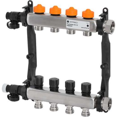 Afriso Edelstahl-Heizkreisverteiler ProCalida® VA 1C Vario-DP 4 Heizkreise 86424