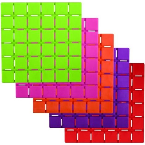 Juego de 5 figuras antideslizantes Goma QUADRO 13x13cm Colores cálidos MSV (1/2)