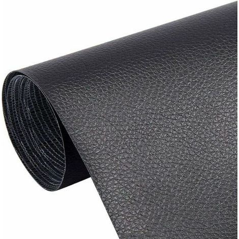 Leather patch, sofa repair patch, self-adhesive leather patch, abrasion-resistant, 10 x 20 cm, 5 pieces, black (1/5)
