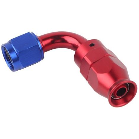 Conector de extremo de manguera AN6 A Pressure Lock Ga para manguera de línea de aceite/combustible AN6, diseño de bloqueo de presión derecho (90°). (1/5)