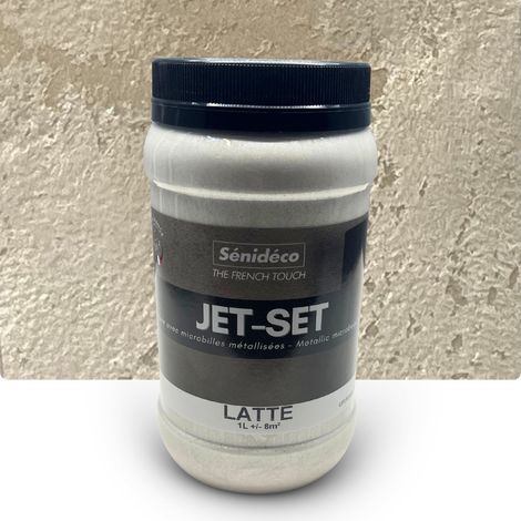 Peinture décorative effet métallisé avec billes de verre – JET SET 1L pour 10m² Coloris Latte (1/5)