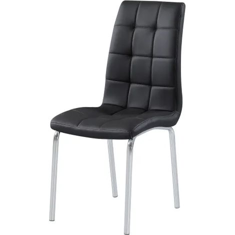 Lot de 6 chaises EMMA simili cuir Noir (1/3)