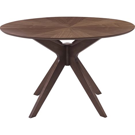 Mesa de comedor de diseño redonda de nogal D120 cm DIELLI