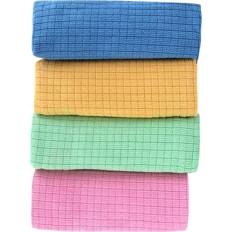 Lingettes de cuisine en microfibre Lot de 4 chiffons absorbants anti-rayures lavables sans détergent 38x29cm multicolore (1/5)