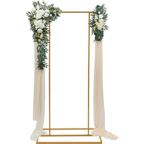 Supporto per sfondo per palloncini da matrimonio, decorazione in metallo per palloncini da giardino, per matrimonio, festa di compleanno, festa di Natale, oro (1/5)
