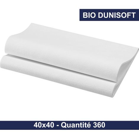 DUNI - Serviettes de table Bio Dunisoft - 40x40cm - Blanc X360 (1/4)