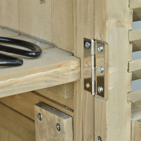 Schrank Gartenschrank Aufbewahrung Holz Grau HAVRYA (1/4)