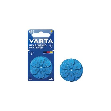 Pila Specialistica a Pastiglia per Apparecchi Acustici Varta (675) 10 Pezzi