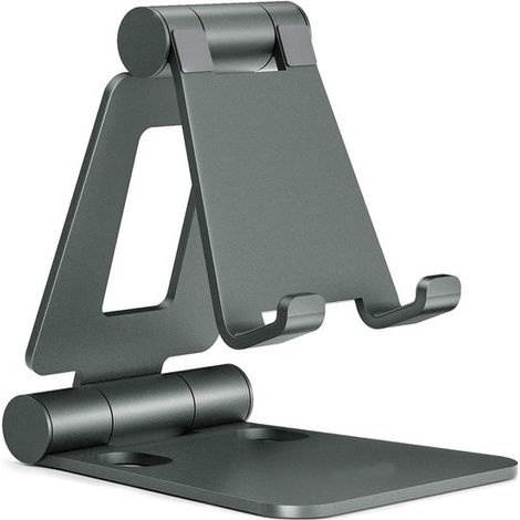 Faltbarer Handy-/Tablet-Ständer – Aluminiumlegierung – Silber (1/5)