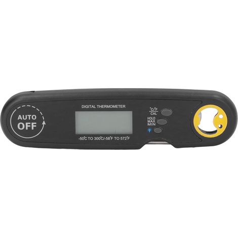 Thermomètre à Viande Électrique Pliable Étanche, Sonde pour Cuisson au Grill, Mesure Rapide de Température, Noir (1/5)