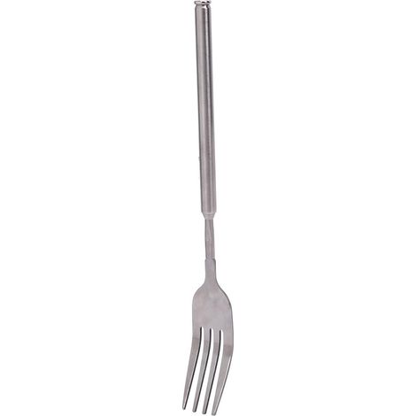 Ausziehbare Teleskopgabel aus Edelstahl mit langem Griff – ideal für Grillabende und Desserts.