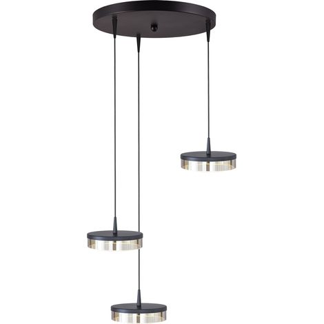 Lampe pendante à 3 lampes Imperia Ø 35 cm de nickel noir - 2042-05-81-02-35-3 (1/3)