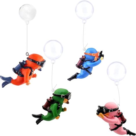Décor plongeur flottant, 4 pièces, convient à tous types d’aquariums (1/4)