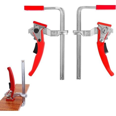 160x60mm Guide Rail Clamp, Ratcheting Table Lever Clamp, Ratcheting Table Clamp for Sanding and Precision Cutting, 2 Pieces (1/4)