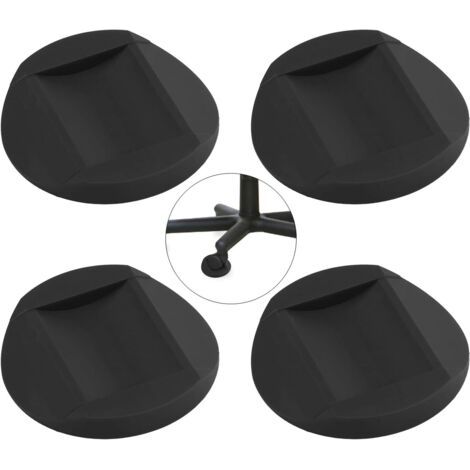 QORVA-(Noir) 4 Pièces Patins Antidérapants en Caoutchouc, Patin Antiderapant Meuble, Patin Antiderapant Tampon Caoutchouc Meuble pour roulettes de Meubles, Tous Les Sols Roues De Meubles (1/5)