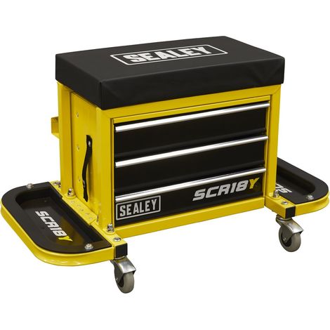 Sealey Mechanic's Utility Seat & Toolbox - Yellow SCR18Y