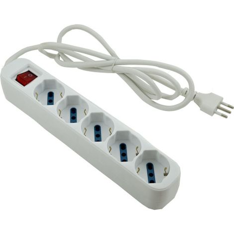 Multiprise 5 Entrées Bipolaire Schuko 10 16a Switch