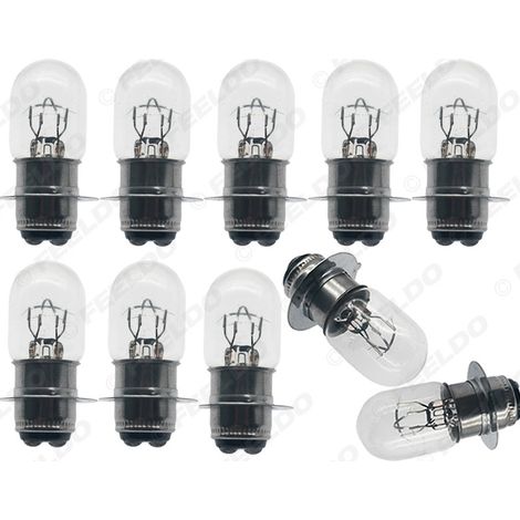 Ampoule de phare de moto 12V 25W T19 P15D-25-1, phare halogène automobile avec feux de route et de croisement intégrés.