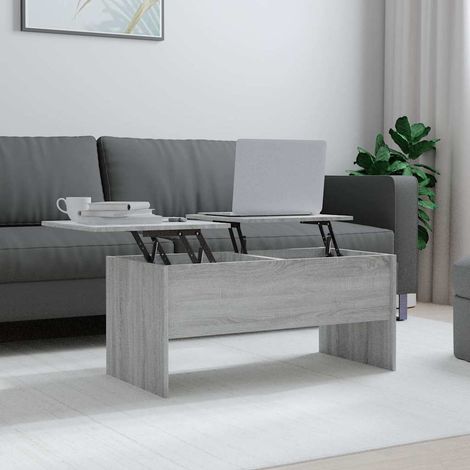 Table basse Table d'appoint pour Salon Chambre - Sonoma gris 102x50,5x46,5 cm Bois d'ingénierie BV832466 - BonneVie (1/5)