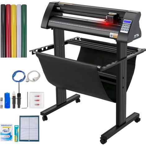 VEVOR Plóter de Corte de Vinilo 870 mm Luz de Guía LED Signmaster Label Maker Plotter de Corte de Vinilo 15-800 mm/s para Campo de Publicidad Decoración Variada Artesanía Fabricación de Etiqueta