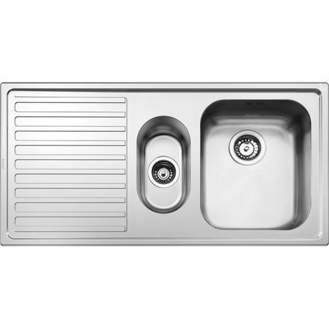 Fregadero semi-encastrado 2 cubetas y escurridor izquierda 100x50 cm - Smeg LL102S2 (1/2)