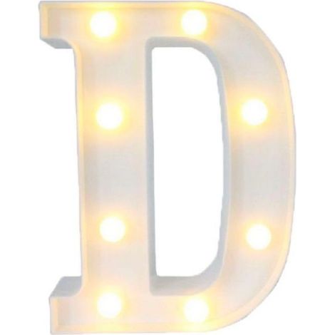 TrAdE Shop Traesio - Lettera D Luminosa Con Luci Led A Batteria Decorazioni Per La Casa Dim. 22 Cm - (1/2)