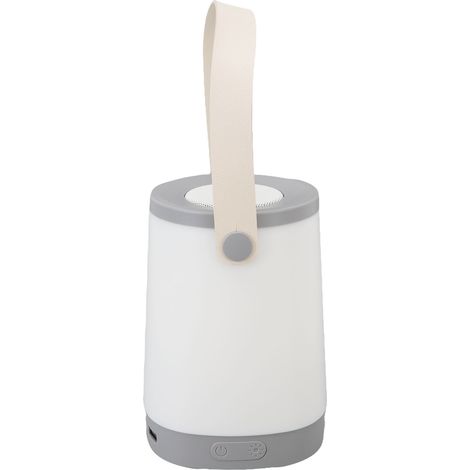 Enceinte Bluetooth Lanterne HiFi rechargeable avec fonction radio, enceinte sans fil d'extérieur avec éclairage d'ambiance LED et poignée, grise (1/5)