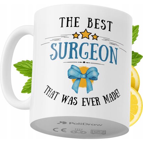 Mug humoristique pour chirurgien, avec texte amusant et design graphique. Idéal pour les anniversaires, les fêtes et les occasions spéciales. Mug premium pour la maison, le bureau et le travail. Blanc (1/5)